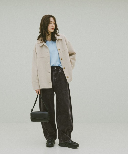 GLOBAL WORK(グローバルワーク)の「GOODデニムバレルパンツ/600980(デニムパンツ・レディース・ブラック/ネイビー/ブルー/サックスブルー・SMALL/X-SMALL/LARGE/MEDIUM)」の9枚目の写真