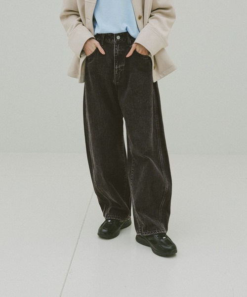 GLOBAL WORK(グローバルワーク)の「GOODデニムバレルパンツ/600980(デニムパンツ・レディース・ブラック/ネイビー/ブルー/サックスブルー・SMALL/X-SMALL/LARGE/MEDIUM)」の11枚目の写真