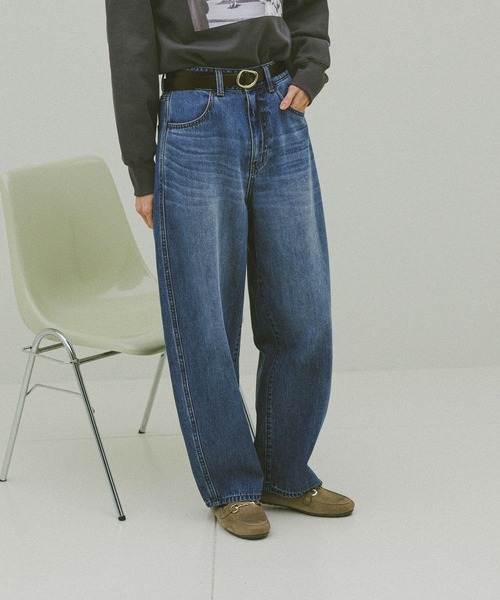 GLOBAL WORK(グローバルワーク)の「GOODデニムバレルパンツ/600980(デニムパンツ・レディース・ブラック/ネイビー/ブルー/サックスブルー・SMALL/X-SMALL/LARGE/MEDIUM)」の20枚目の写真