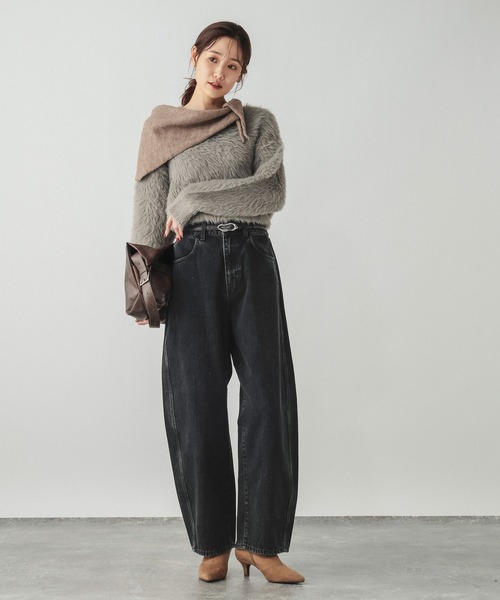 GLOBAL WORK(グローバルワーク)の「GOODデニムバレルパンツ/600980(デニムパンツ・レディース・ブラック/ネイビー/ブルー/サックスブルー・SMALL/X-SMALL/LARGE/MEDIUM)」の21枚目の写真