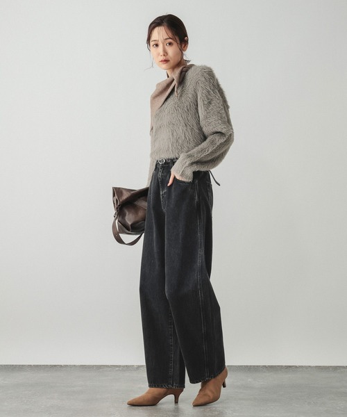 GLOBAL WORK(グローバルワーク)の「GOODデニムバレルパンツ/600980(デニムパンツ・レディース・ブラック/ネイビー/ブルー/サックスブルー・SMALL/X-SMALL/LARGE/MEDIUM)」の22枚目の写真