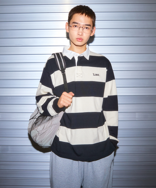 LMCの「STRIPE GOTHIC NAME RUGBY SHIRT blue(ポロシャツ・レディース・その他・S/M/L/XL)」の3枚目の写真