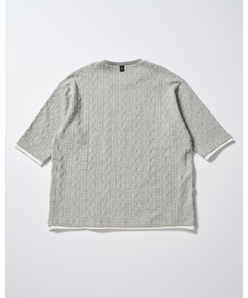 wjk(ダヴルジェイケイ)の「jacquard summer knit H/S(Tシャツ/カットソー・メンズ・ブラック/トップグレー/ネイビー・SMALL/MEDIUM/LARGE/X-LARGE)」の8枚目の写真