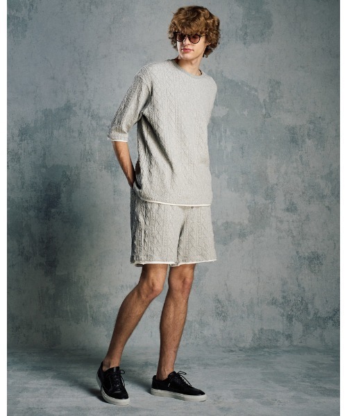 wjk(ダヴルジェイケイ)の「jacquard summer knit H/S(Tシャツ/カットソー・メンズ・ブラック/トップグレー/ネイビー・SMALL/MEDIUM/LARGE/X-LARGE)」の13枚目の写真