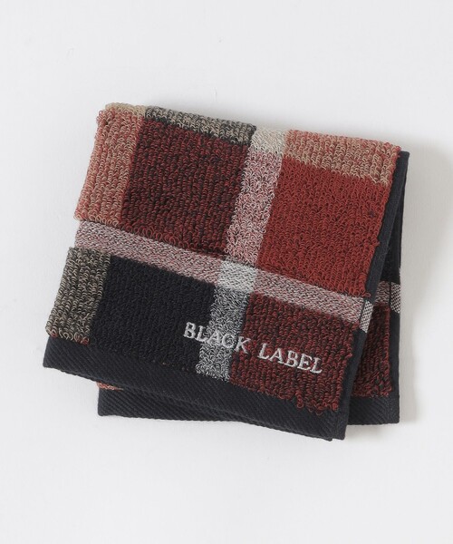 BLACK LABEL CRESTBRIDGE（ブラックレーベル・クレストブリッジ）の「クレストブリッジチェックタオルハンカチーフ（ハンカチ/ハンドタオル・メンズ・レッド系その他2/ブラック・FREE）」の2枚目の写真
