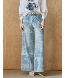 MAXZA（マージャコレクション）の「ペイズリーバンダナパターンワイドデニムパンツ（その他パンツ）」