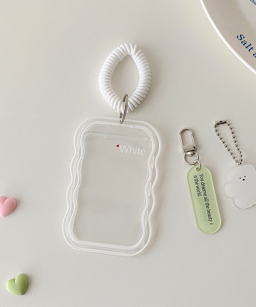 セール】クリアウェーブデザイントレカケース/パスケース/チャーム付き