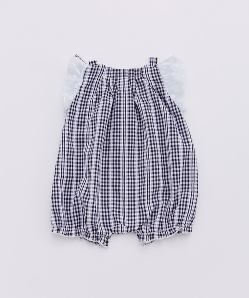 LaStella（ラステラ）の「ﾘﾎﾞﾝｷﾞｬｻﾞｰﾛﾝﾊﾟｽ（ロンパース・キッズ・ブラック/ダークインディゴブルー/ライトパープル/ケミカルウォッシュ・80/70）」の5枚目の写真