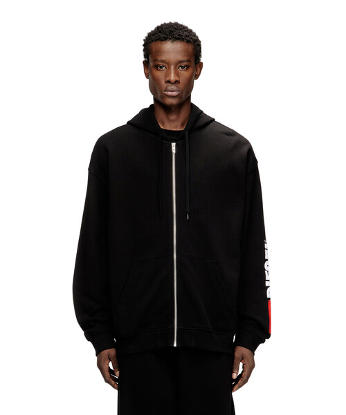 DIESEL（ディーゼル）の「メンズ ジップアップパーカー S-BOXT-ZIP-HOOD-DIV（パーカー・メンズ・ブラック・X-SMALL/X-LARGE/MEDIUM/SMALL/LARGE）」の4枚目の写真