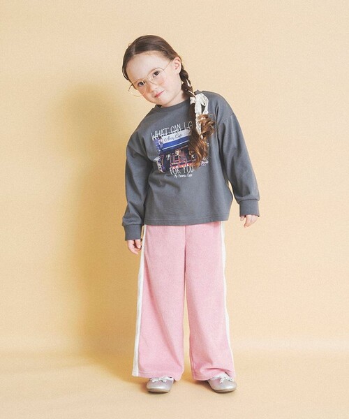 aBity select（アビティセレクト）の「【aBity select./アビティセレクト】サイドラインパイルロングパンツ（その他パンツ・キッズ・ブラウン/ピンク/杢グレー・110/100/120/130/90）」の7枚目の写真