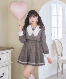 レイヤード配色セーラーワンピース