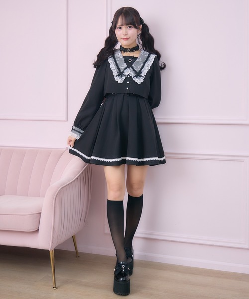 ROJITA(ロジータ)の「レイヤード配色セーラーワンピース(ワンピース・レディース・チェック/ブラック/ピンク・FREE)」の12枚目の写真