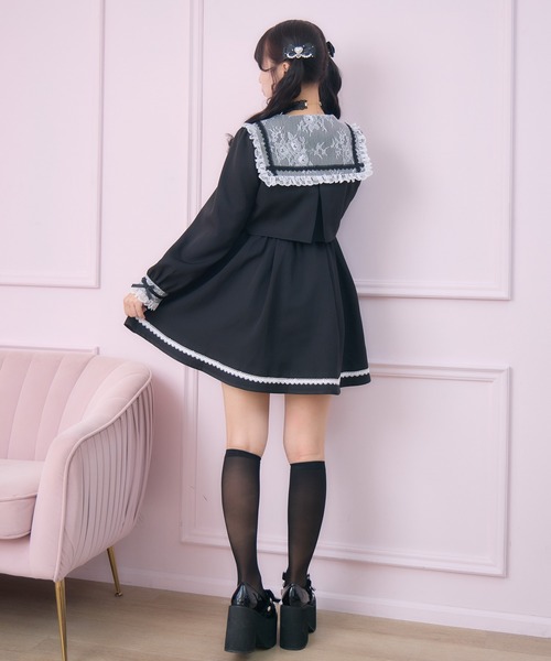 ROJITA(ロジータ)の「レイヤード配色セーラーワンピース(ワンピース・レディース・チェック/ブラック/ピンク・FREE)」の14枚目の写真