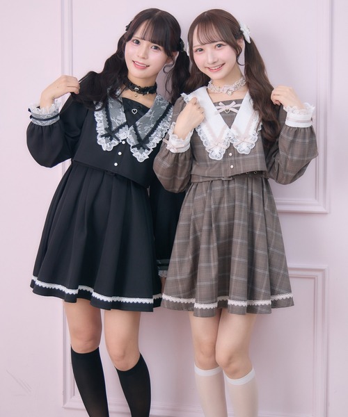 ROJITA(ロジータ)の「レイヤード配色セーラーワンピース(ワンピース・レディース・チェック/ブラック/ピンク・FREE)」の20枚目の写真