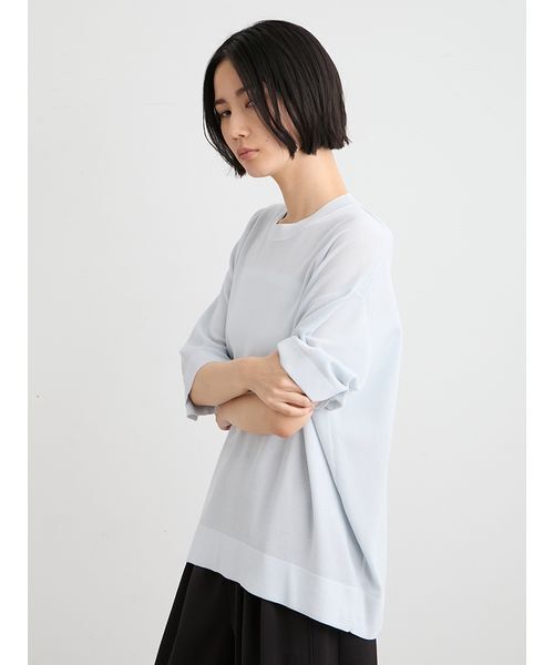 MIESROHE（ミースロエ）の「【洗える】シアーワイドニット（ニット/セーター・レディース・ライトベージュ/ホワイト/その他/ライトブルー・F）」の14枚目の写真