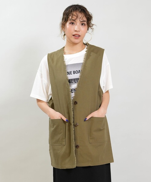 RIKKA FEMME(リッカファム)の「RIKKA FEMME/リッカファム ベスト ジレ リネン RF6S-0201(ベスト・レディース・ベージュ/カーキ・FREE)」の9枚目の写真
