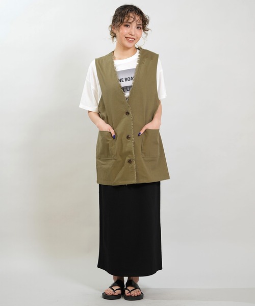 RIKKA FEMME(リッカファム)の「RIKKA FEMME/リッカファム ベスト ジレ リネン RF6S-0201(ベスト・レディース・ベージュ/カーキ・FREE)」の11枚目の写真