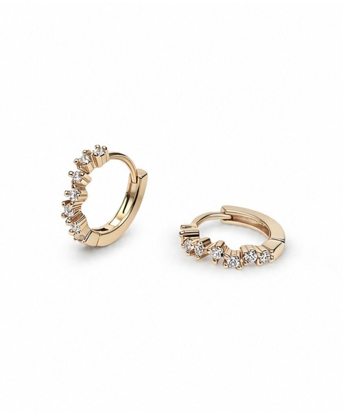 Lyvi(ライビィ)の「Luce Texture Hoop Pierce / 金属アレルギー対応(ピアス(両耳用)・レディース・シルバー/ゴールド・FREE)」の5枚目の写真