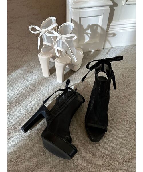 EATME（イートミー）の「BACKリボンシアーブーツサンダル（サンダル・レディース・ブラック/アイボリー・L/M/S）」の11枚目の写真