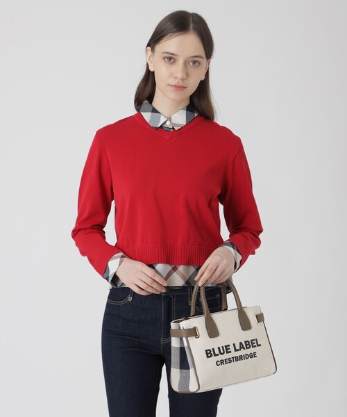 BLUE LABEL CRESTBRIDGE(ブルーレーベルクレストブリッジ)の「ロゴプリントハトメミドルトート(ハンドバッグ・レディース・オフホワイト/ブラック・FREE)」の9枚目の写真