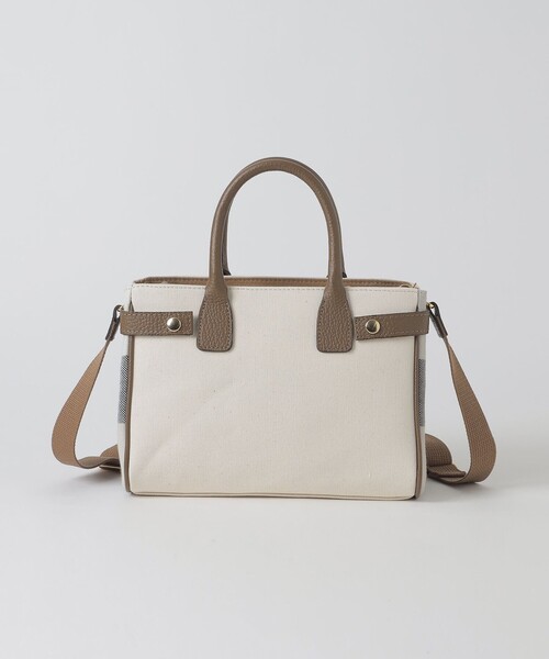 BLUE LABEL CRESTBRIDGE(ブルーレーベルクレストブリッジ)の「ロゴプリントハトメミドルトート(ハンドバッグ・レディース・オフホワイト/ブラック・FREE)」の5枚目の写真
