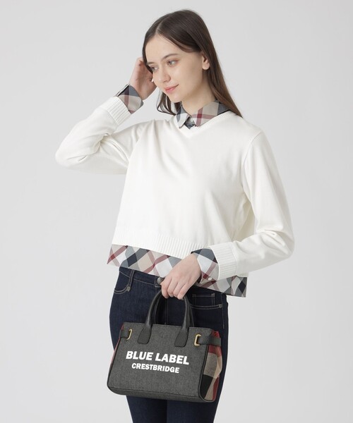 BLUE LABEL CRESTBRIDGE(ブルーレーベルクレストブリッジ)の「ロゴプリントハトメミドルトート(ハンドバッグ・レディース・オフホワイト/ブラック・FREE)」の18枚目の写真