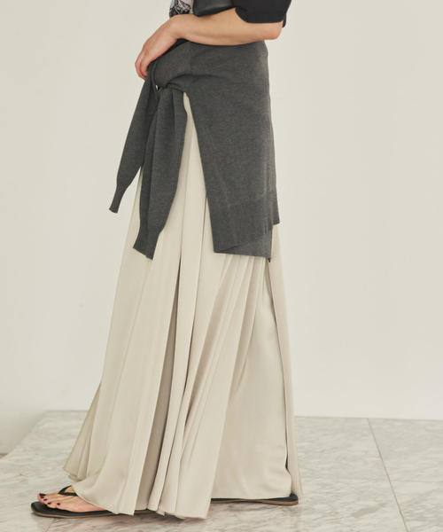 plage（プラージュ）の「dull satin gather スカート（スカート・レディース・ブラウン/ライトグレー・38/36/34）」の5枚目の写真