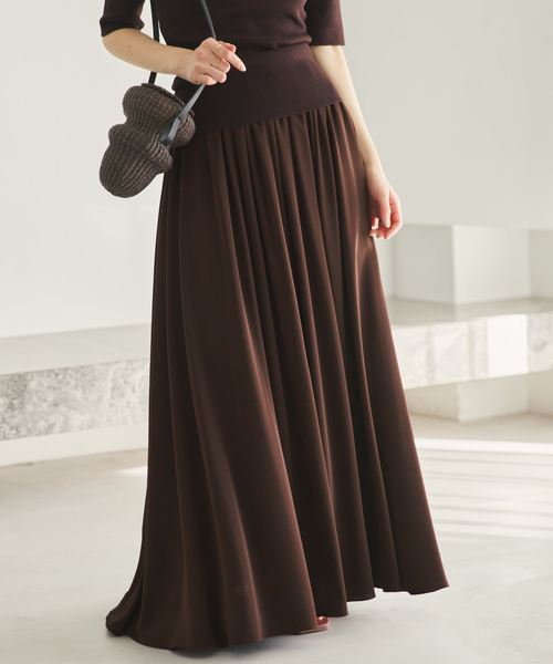 plage（プラージュ）の「dull satin gather スカート（スカート・レディース・ブラウン/ライトグレー・38/36/34）」の10枚目の写真