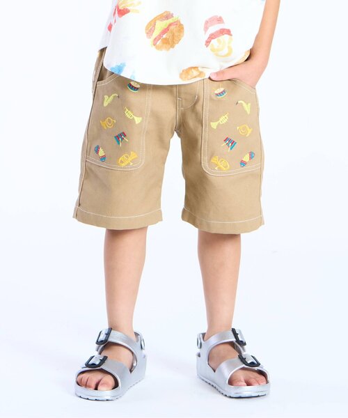 BIT'Z(ビッツ)の「楽器刺繍FUNパンツ(その他パンツ・キッズ・ブルー/ベージュ・120/110/100/95/90/80)」の1枚目の写真