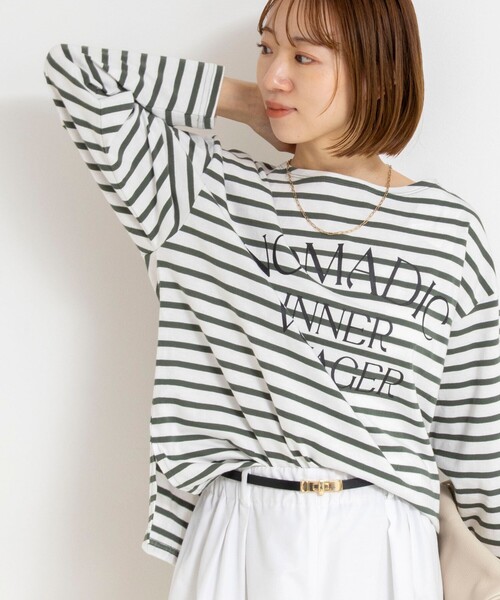 NOLLEY’S(ノーリーズ)の「【WEB限定】ウォッシャブルボーダープリントロンTee(Tシャツ/カットソー・レディース・グリーン系その他3/ブルー系その他7/ホワイト系その他4・FREE)」の17枚目の写真