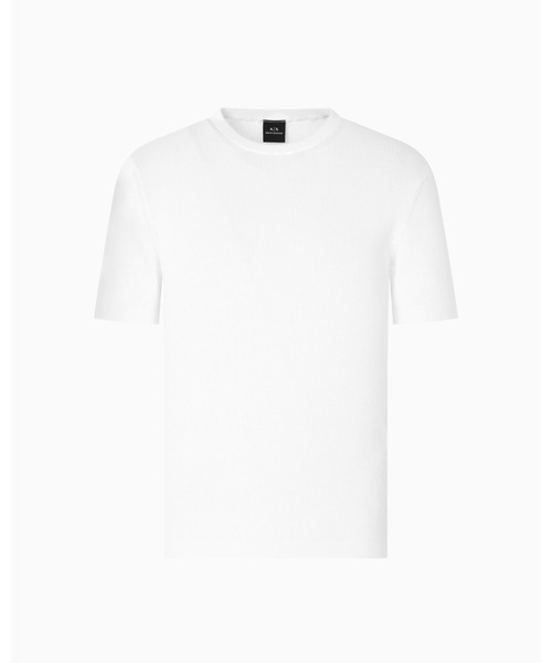 ARMANI EXCHANGE(アルマーニエクスチェンジ)の「【A|X アルマーニ エクスチェンジ】コットンリブ 半袖ニットトップ(ニット/セーター・メンズ・ホワイト/ブルー/ブラック・MEDIUM/X-LARGE/X-SMALL/SMALL/LARGE)」の7枚目の写真