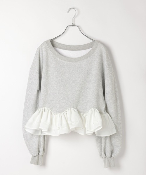 Heather（ヘザー）の「ドッキングフリルスウェット　660891（スウェット・レディース・アイボリー/ネイビー/グレー・FREE）」の9枚目の写真
