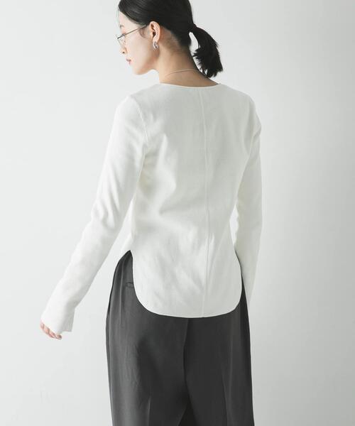 URBAN RESEARCH（アーバンリサーチ）の「ストレッチリブカットソー（Tシャツ/カットソー・レディース・ピンク/オフホワイト/チャコールグレー・FREE）」の14枚目の写真