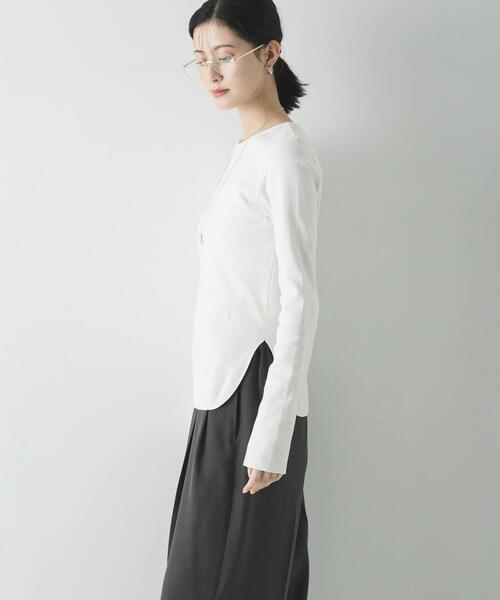 URBAN RESEARCH（アーバンリサーチ）の「ストレッチリブカットソー（Tシャツ/カットソー・レディース・ピンク/オフホワイト/チャコールグレー・FREE）」の16枚目の写真