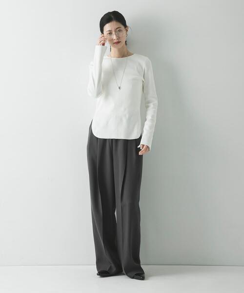 URBAN RESEARCH（アーバンリサーチ）の「ストレッチリブカットソー（Tシャツ/カットソー・レディース・ピンク/オフホワイト/チャコールグレー・FREE）」の18枚目の写真