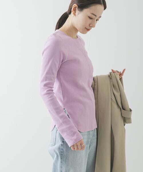 URBAN RESEARCH（アーバンリサーチ）の「ストレッチリブカットソー（Tシャツ/カットソー・レディース・ピンク/オフホワイト/チャコールグレー・FREE）」の5枚目の写真