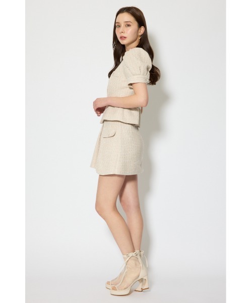 rienda（リエンダ）の「【森香澄さん着用】ノーカラーツイードペプラムジャケット 春服（ノーカラージャケット・レディース・マルチ/ベージュ/ピンク・SMALL/MEDIUM）」の14枚目の写真