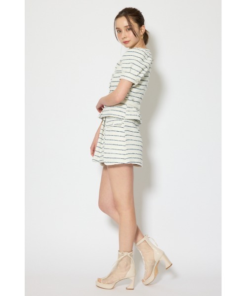 rienda（リエンダ）の「【森香澄さん着用】ノーカラーツイードペプラムジャケット 春服（ノーカラージャケット・レディース・マルチ/ベージュ/ピンク・SMALL/MEDIUM）」の6枚目の写真