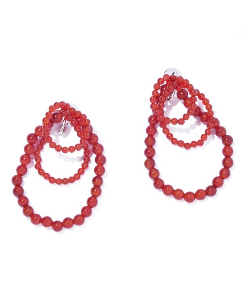 IRIS47（イリスフォーセブン）の「【IRIS 47】fabiana red agate earring/ファビアナ レッドアゲート イヤリング（イヤリング・レディース・レッド系その他・FREE）」の2枚目の写真