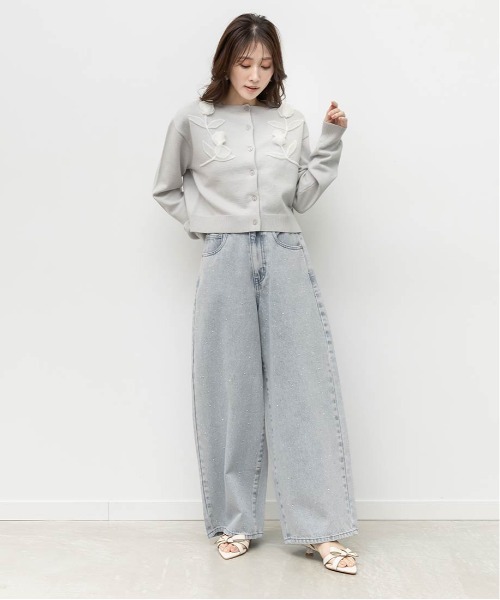 RANDA(ランダ)の「リボンデザインポインテッドトゥサンダル(サンダル・レディース・ネイビー/ピンク/アイボリー/ブラック・L/LL/S/M)」の12枚目の写真
