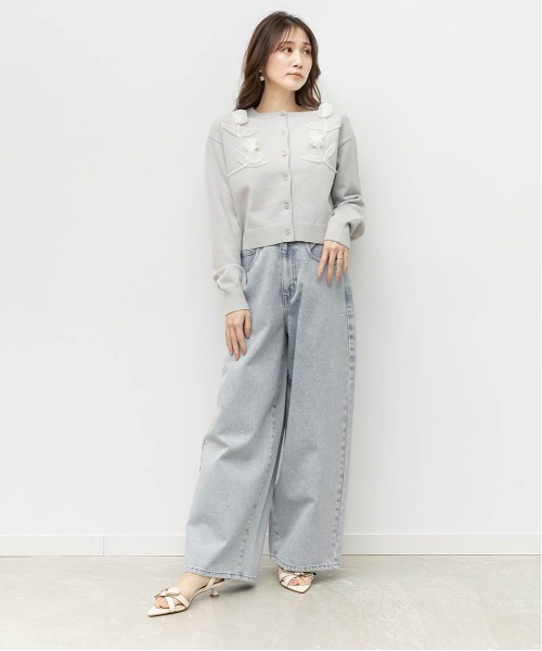 RANDA(ランダ)の「リボンデザインポインテッドトゥサンダル(サンダル・レディース・ネイビー/ピンク/アイボリー/ブラック・L/LL/S/M)」の13枚目の写真