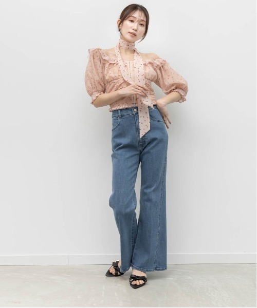 RANDA(ランダ)の「リボンデザインポインテッドトゥサンダル(サンダル・レディース・ネイビー/ピンク/アイボリー/ブラック・L/LL/S/M)」の21枚目の写真