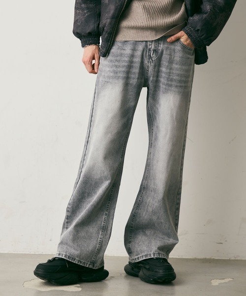 Shoowtime(ショウタイム)の「Vintage Like Straight Denim Pants / ビンテージライクストレートデニムパンツ(デニムパンツ・メンズ・ライトブルー/グレー/ブルー・MEDIUM/LARGE/X-LARGE)」の2枚目の写真