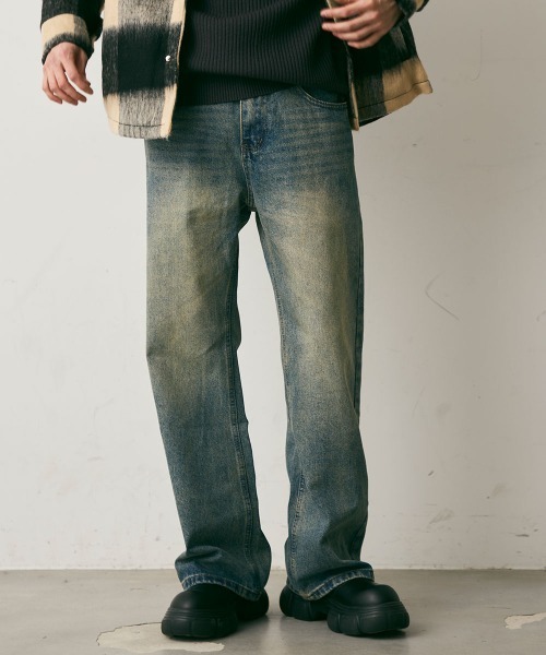 Shoowtime(ショウタイム)の「Vintage Like Straight Denim Pants / ビンテージライクストレートデニムパンツ(デニムパンツ・メンズ・ライトブルー/グレー/ブルー・MEDIUM/LARGE/X-LARGE)」の3枚目の写真