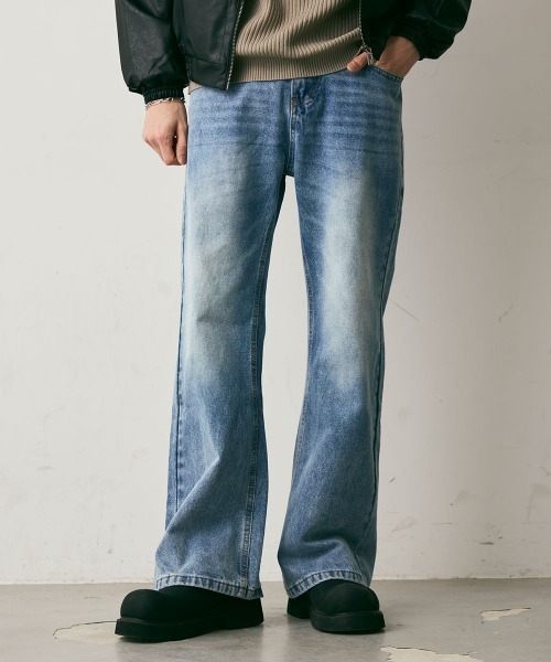 Shoowtime(ショウタイム)の「Vintage Like Straight Denim Pants / ビンテージライクストレートデニムパンツ(デニムパンツ・メンズ・ライトブルー/グレー/ブルー・MEDIUM/LARGE/X-LARGE)」の4枚目の写真