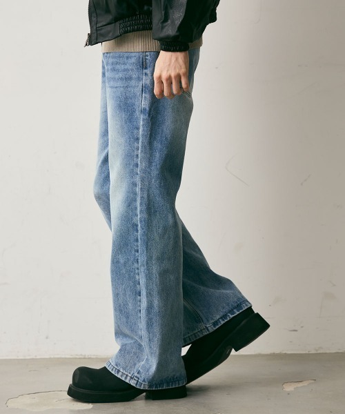 Shoowtime(ショウタイム)の「Vintage Like Straight Denim Pants / ビンテージライクストレートデニムパンツ(デニムパンツ・メンズ・ライトブルー/グレー/ブルー・MEDIUM/LARGE/X-LARGE)」の5枚目の写真