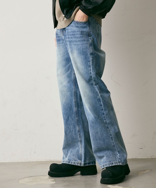 Shoowtime(ショウタイム)の「Vintage Like Straight Denim Pants / ビンテージライクストレートデニムパンツ(デニムパンツ・メンズ・ライトブルー/グレー/ブルー・MEDIUM/LARGE/X-LARGE)」の6枚目の写真