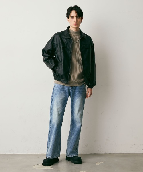 Shoowtime(ショウタイム)の「Vintage Like Straight Denim Pants / ビンテージライクストレートデニムパンツ(デニムパンツ・メンズ・ライトブルー/グレー/ブルー・MEDIUM/LARGE/X-LARGE)」の8枚目の写真