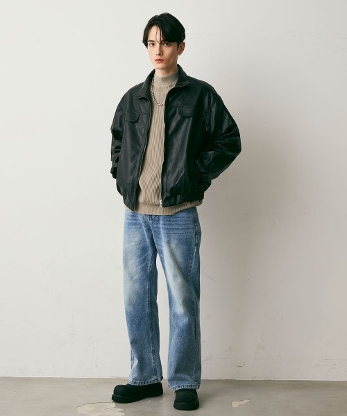 Shoowtime(ショウタイム)の「Vintage Like Straight Denim Pants / ビンテージライクストレートデニムパンツ(デニムパンツ・メンズ・ライトブルー/グレー/ブルー・MEDIUM/LARGE/X-LARGE)」の10枚目の写真