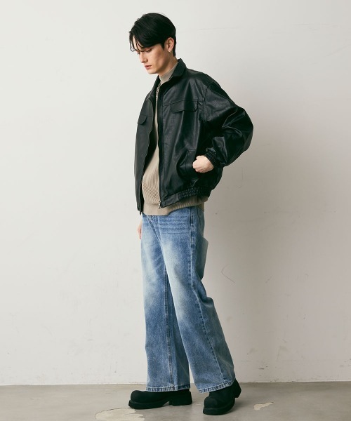 Shoowtime(ショウタイム)の「Vintage Like Straight Denim Pants / ビンテージライクストレートデニムパンツ(デニムパンツ・メンズ・ライトブルー/グレー/ブルー・MEDIUM/LARGE/X-LARGE)」の11枚目の写真